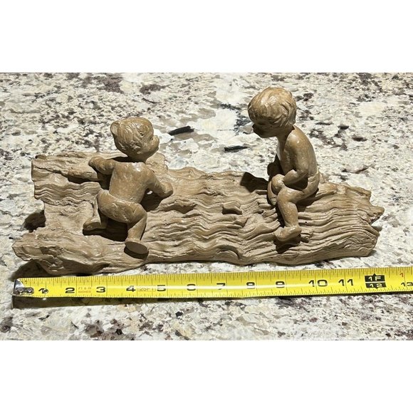 Vtg Haeger Pottery M.Strubel Sculpture 2 Children On A Fallen Tree - Picture 14 of 16